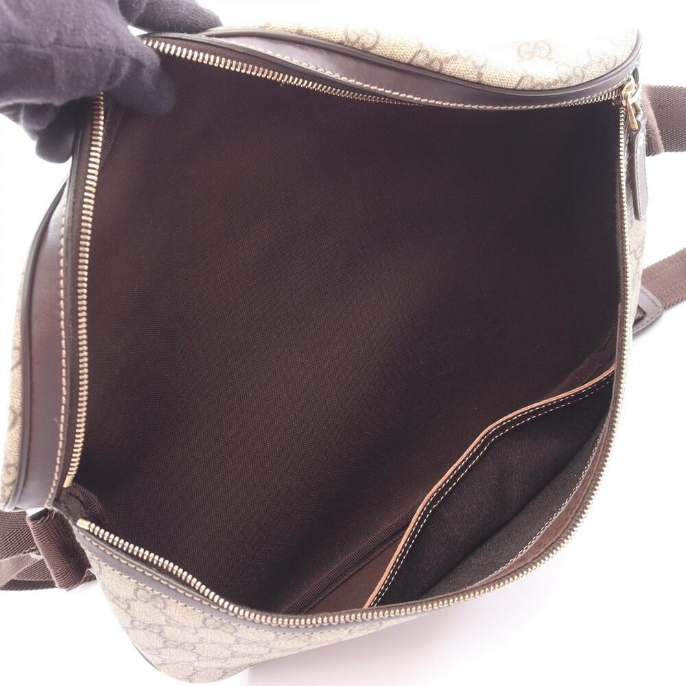 Gucci GG Supreme Waist Bag Body Bum Crossbody Belt Canvas Leather Beige Brown - Picture 3 of 9